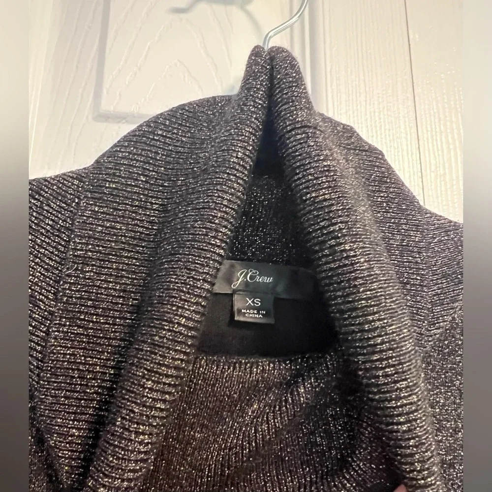 J. Crew Black Glitter Sparkle Turtleneck